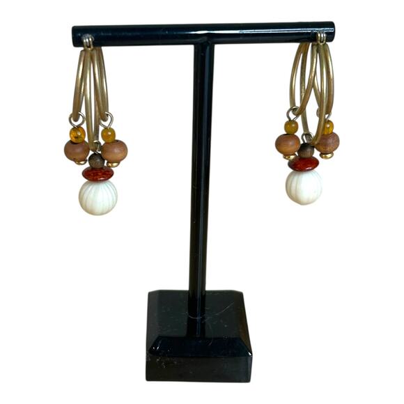 Vintage Liz Claiborne Earth Tones Mixed Wood Acrylic Beads and Matching Earrings - Picture 5 of 5